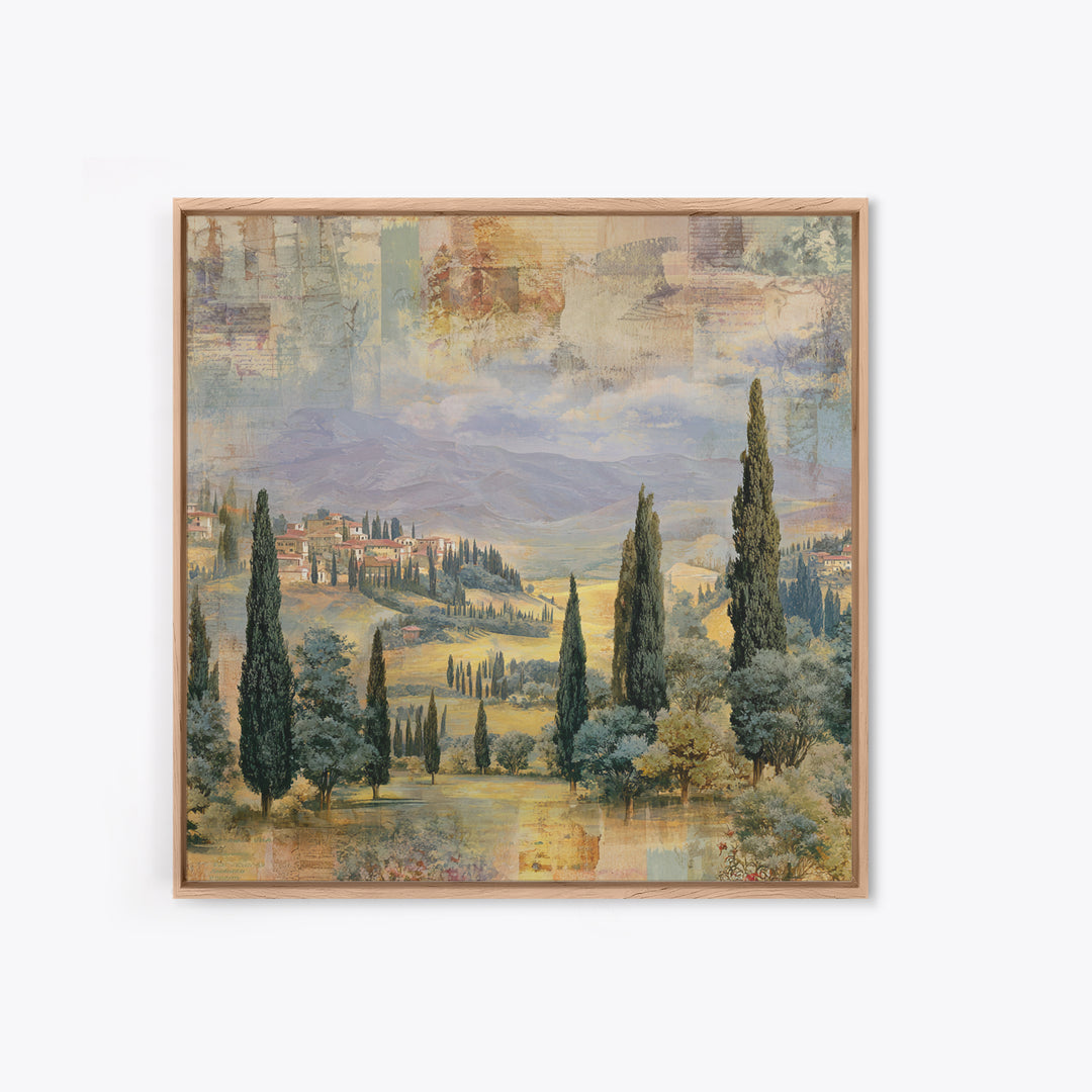 Country Lane Lined Canvas Print, French Country Art, Farmhouse Decor, Abstract Art, Country, Coastal Wall Art, FCA-1x1-23
