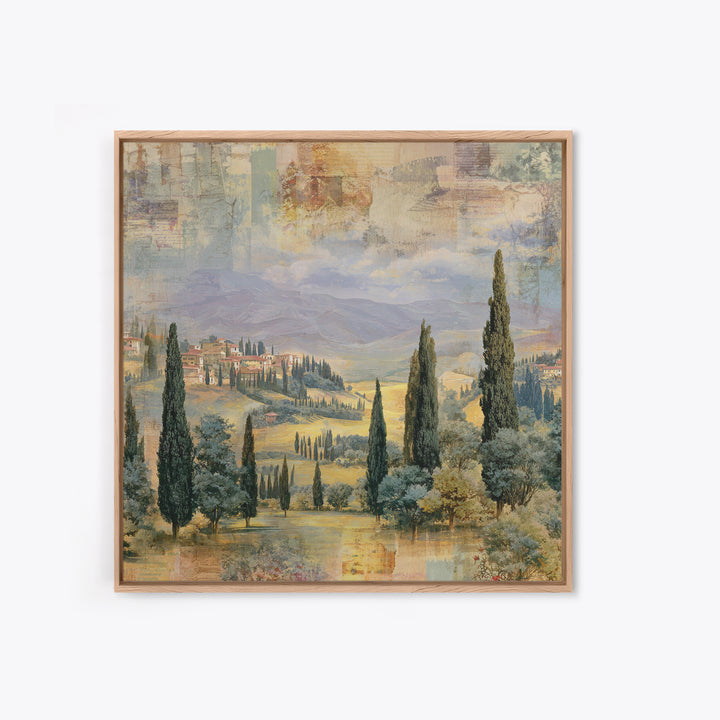 Country Lane Lined Canvas Print, French Country Art, Farmhouse Decor, Abstract Art, Country, Coastal Wall Art, FCA-1x1-23
