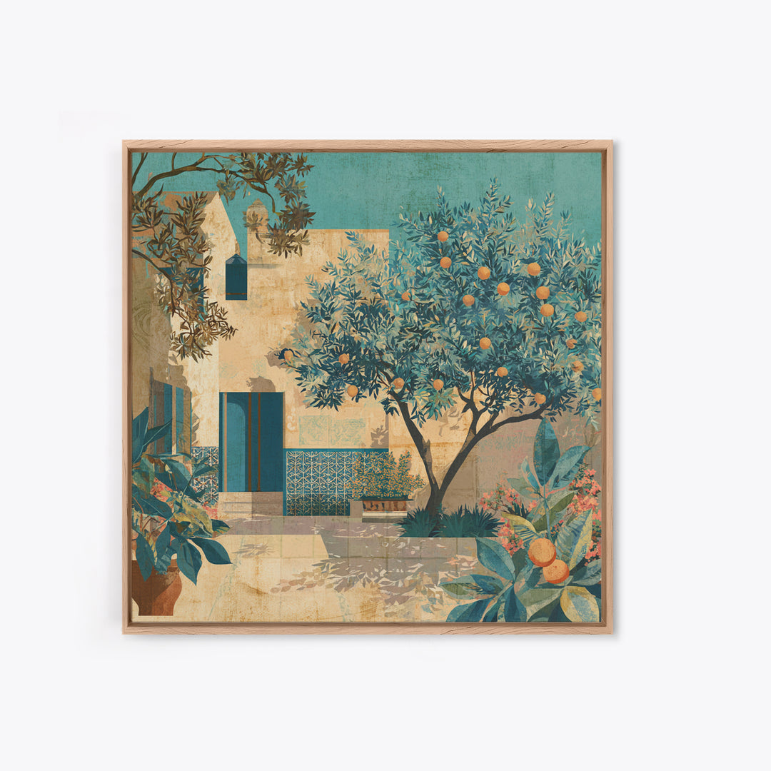 Sunlit Provence Olive Grove Framed Canvas Print, French Country Art, Eclectic Wall Art, Farmhouse Decor, Fine Art, Country, FCA-1x1-29