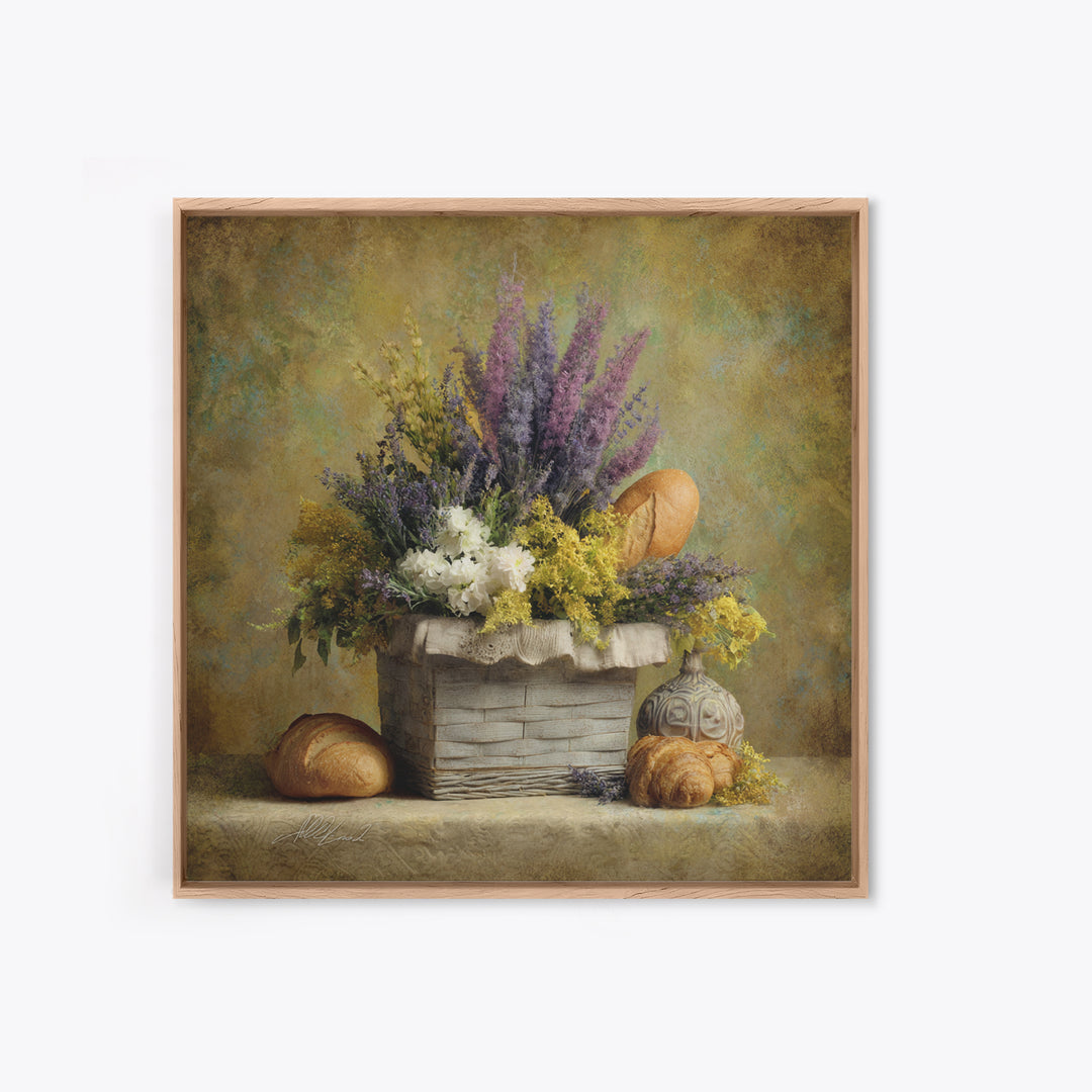 French Market Basket Canvas Print, French Country Art, French Country, Farmhouse Decor, Fine Art, Country, Statement Artwork, FCA-1x1-55