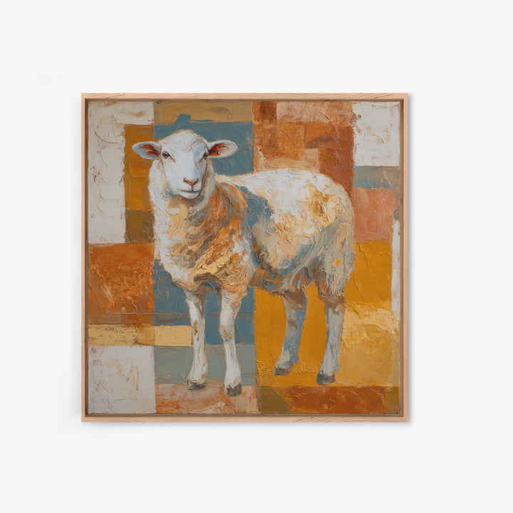 Pastoral Sheep in Rolling Countryside Framed Canvas Print, French Country Art, Floral Wall Art, Farmhouse Decor, Country, FCA-1x1-62