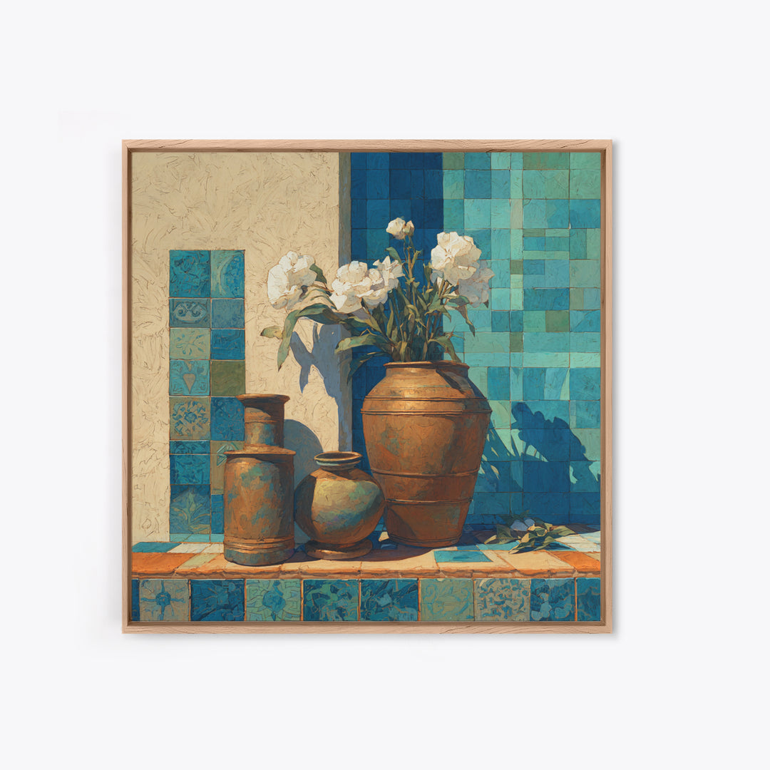 Antique Copper Pot and Flowers Still Life Canvas Print, French Country Art, French Country Decor, Farmhouse Decor, Country, FCA-1x1-72