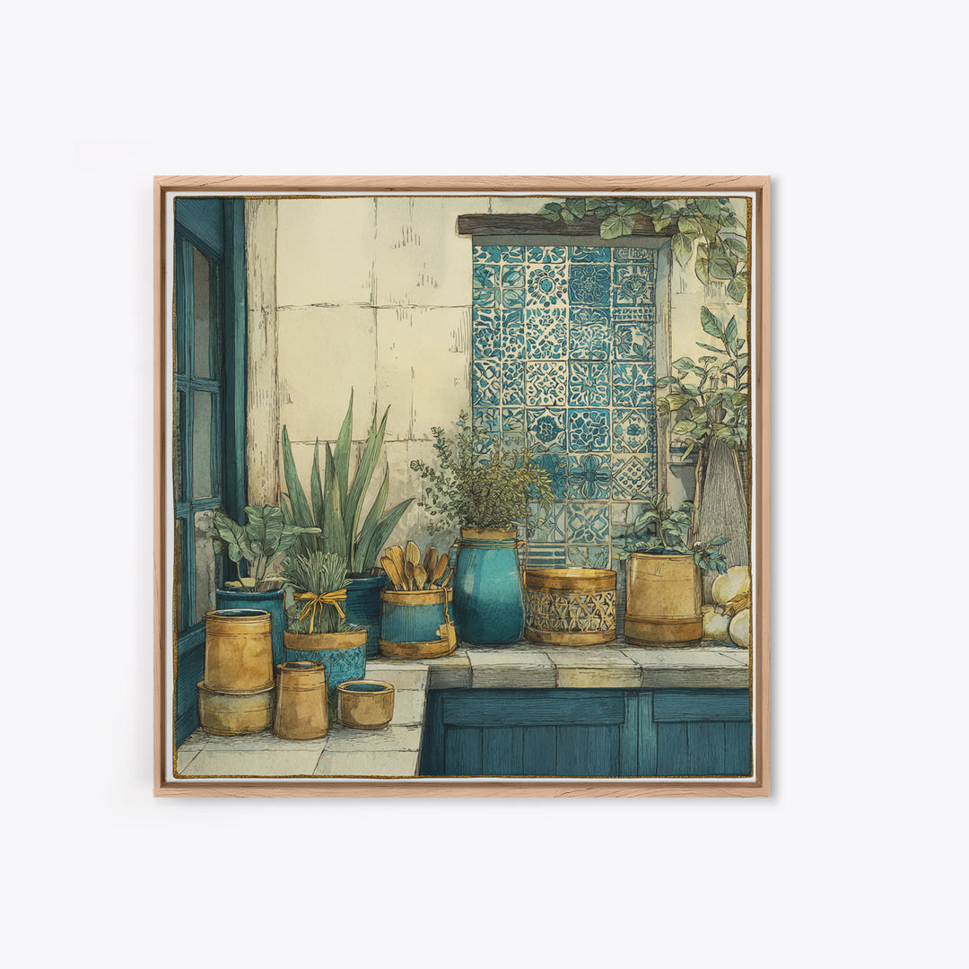 Farmhouse Kitchen Herbs Tied Canvas Print, French Country Art, French Country, Farmhouse Decor, Country, Statement Artwork, FCA-1x1-85