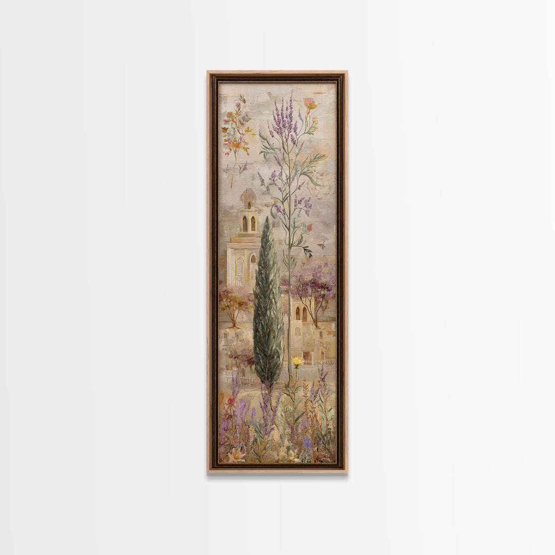Country Lane Lined Canvas Print, French Country Art, Original Painting, Farmhouse Decor, Fine Art, Country, Coastal Wall Art, FCA-1x3-11