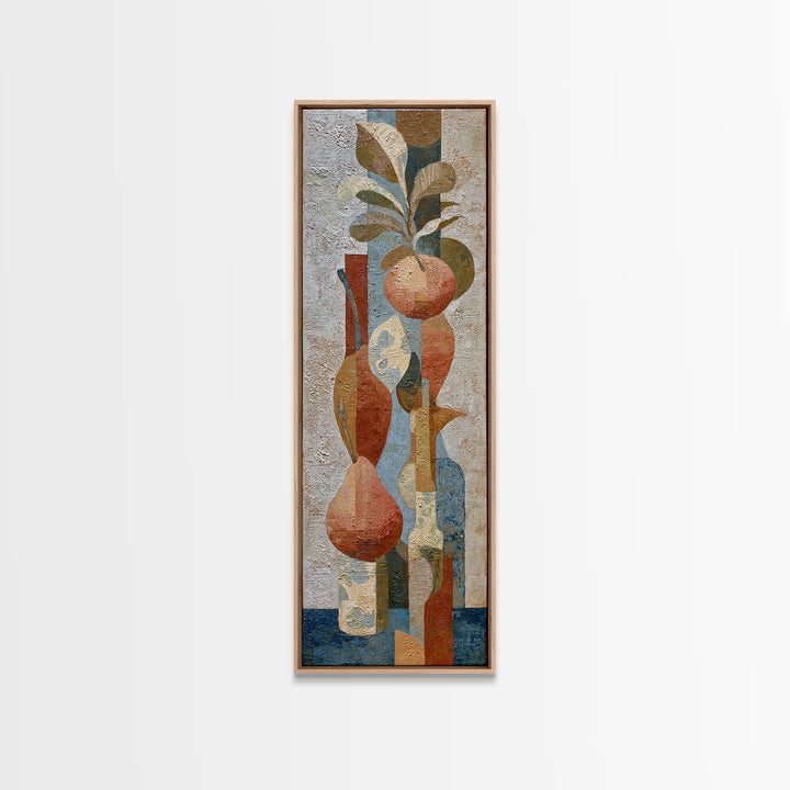 Pear Still Life on Linen Tablecloth Canvas Print, French Country Art, Landscape Painting, Farmhouse Decor, Abstract Art, FCA-1x3-16