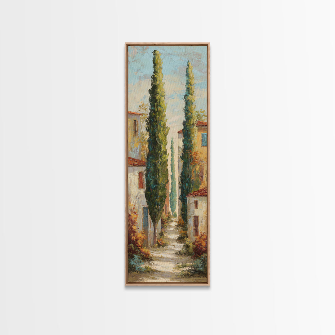 Country Lane Lined Canvas Print, French Country Art, Statement Artwork, Farmhouse Decor, Fine Art, Country, Digital Art, FCA-1x3-59
