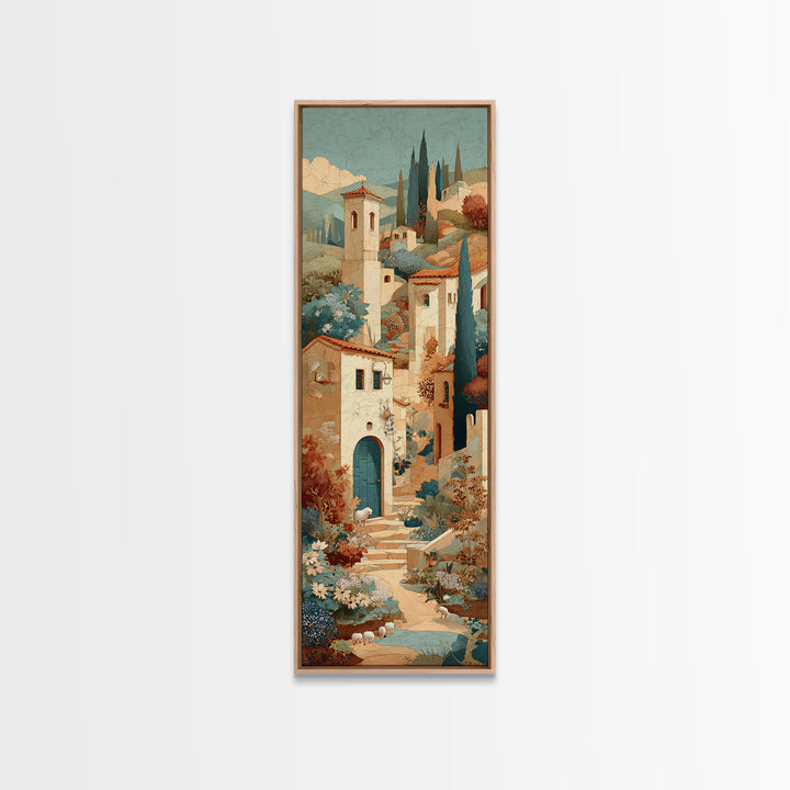 Pastoral Sheep in Rolling Countryside Canvas Print, French Country Art, Farmhouse Wall Art, Farmhouse Decor, Fine Art, Country, FCA-1x3-98
