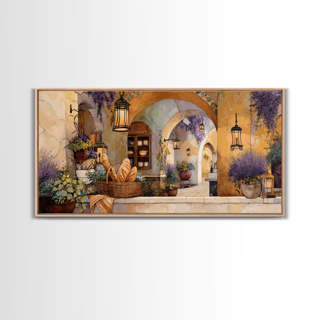 French Market Basket Framed Canvas Print, French Country Art, Above Bed Art, Farmhouse Decor, Fine Art, Country, FCA-2x1-27