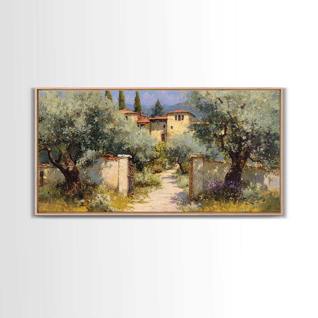 Sunlit Provence Olive Grove Canvas Print, French Country Art, Luxury Decor, Farmhouse Decor, Fine Art, Country, Oil Painting, FCA-2x1-49