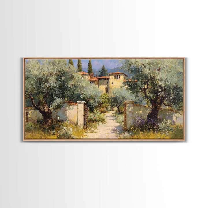 Sunlit Provence Olive Grove Canvas Print, French Country Art, Luxury Decor, Farmhouse Decor, Fine Art, Country, Oil Painting, FCA-2x1-49