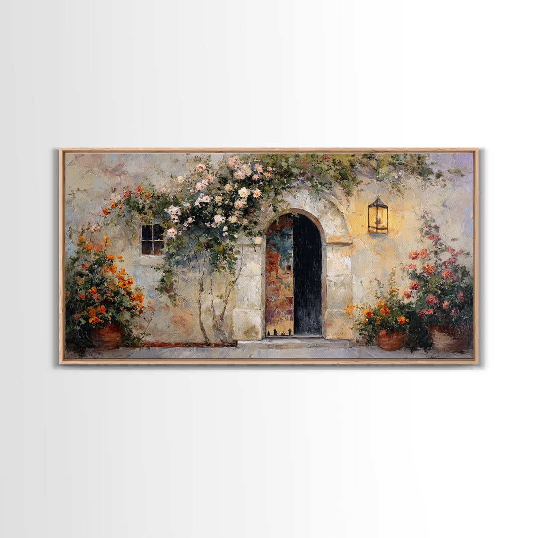 Rustic Door Covered Canvas Print, French Country Art, Statement Artwork, Farmhouse Decor, Fine Art, Country, Digital Art, FCA-2x1-61