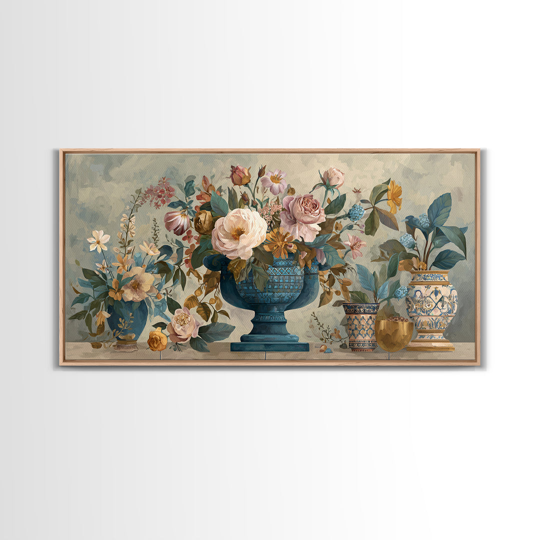Ch Teau Garden Urn Canvas Print, French Country Art, Printable Art, Farmhouse Decor, Watercolor Art, Country, Eclectic Wall Art, FCA-2x1-63