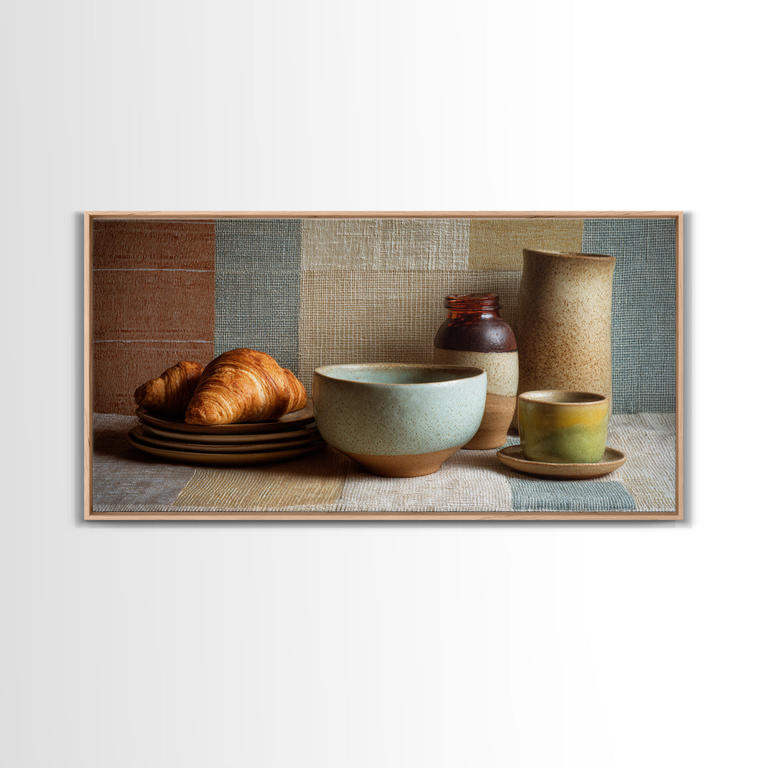 Caf Au Lait Bowl Canvas Print, French Country Art, Fine Art Print, Farmhouse Decor, Fine Art, Country, Digital Prints, FCA-2x1-78