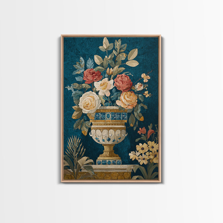Ch Teau Garden Urn Framed Canvas Print, French Country Art, Digital Art Prints, Farmhouse Decor, Fine Art, Country, Home Decor, FCA-2x3-51