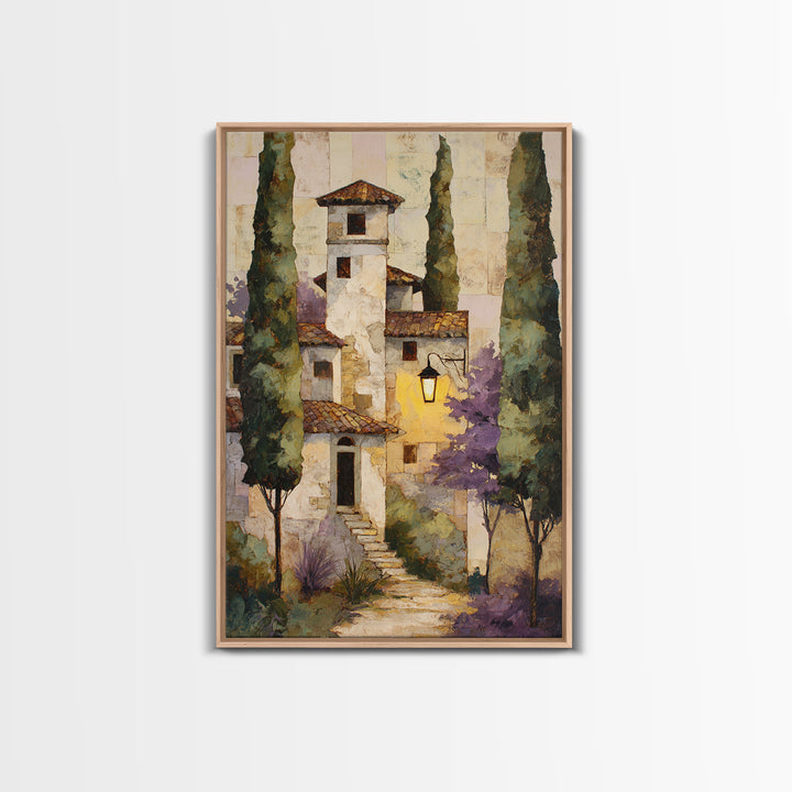 Country Lane Lined Framed Canvas Print, French Country Art, Floral Wall Art, Farmhouse Decor, Fine Art, Country, Gallery Decor, FCA-2x3-55