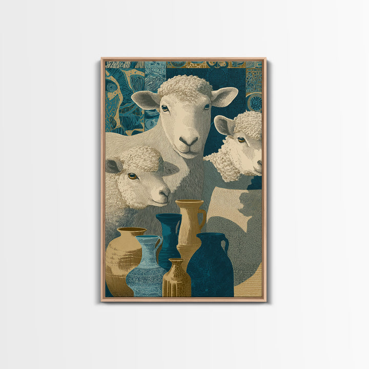 Pastoral Sheep in Rolling Countryside Canvas Print, French Country Art, Statement Artwork, Farmhouse Decor, Fine Art, Country, FCA-2x3-70