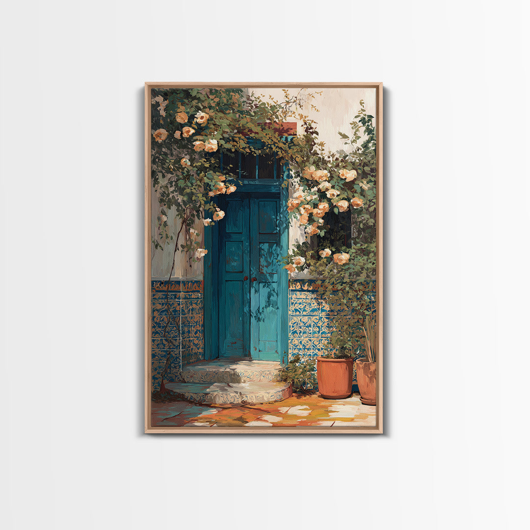 Rustic Door Covered Framed Canvas Print, French Country Art, Textured Painting, Farmhouse Decor, Country, Home Decor Gift, FCA-2x3-73