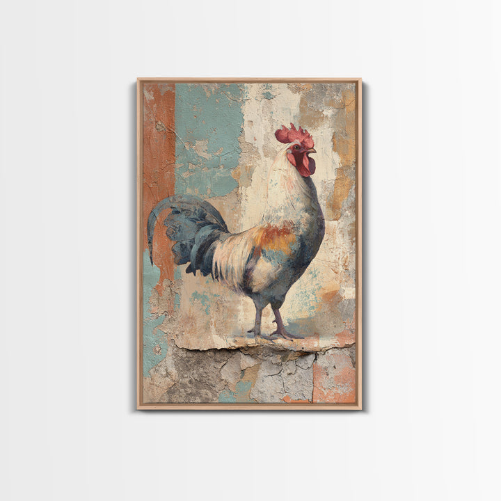 Rooster Portrait in Rustic French Palette Canvas Print, French Country Art, Luxury Decor, Farmhouse Decor, Fine Art, Country, FCA-2x3-82