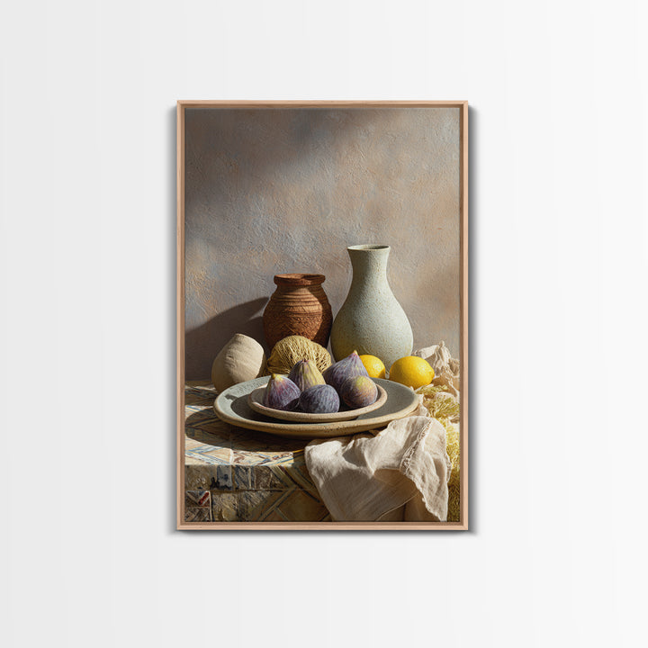 Figs on Ceramic Plate Canvas Print, French Country Art, Fine Art Print, Farmhouse Decor, Abstract Art, Country, Digital Prints, FCA-2x3-96