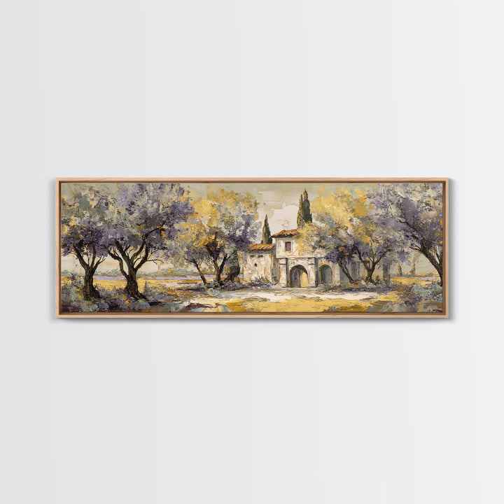 Sunlit Provence Olive Grove Canvas Print, French Country Art, Original Painting, Farmhouse Decor, Country, Coastal Wall Art, FCA-3x1-21