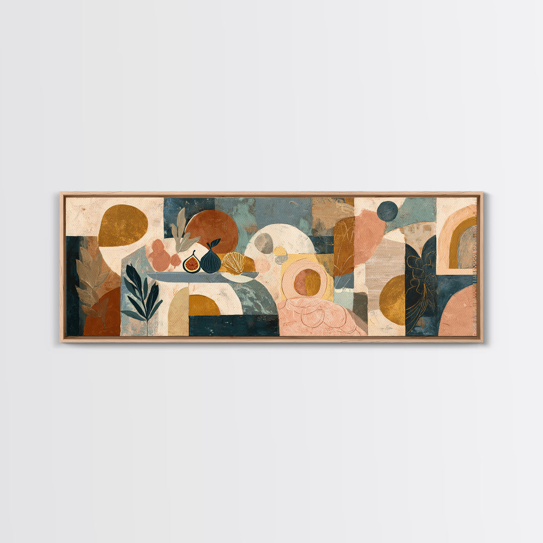 Figs on Ceramic Plate Framed Canvas Print, French Country Art, Downloadable Art, Farmhouse Decor, Abstract Art, Country, FCA-3x1-32