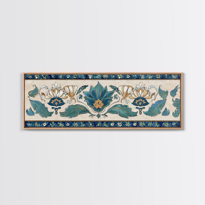 French Script Flourishes Without Readable Text Framed Canvas Print, French Country Art, Digital Art, Farmhouse Decor, Country, FCA-3x1-82
