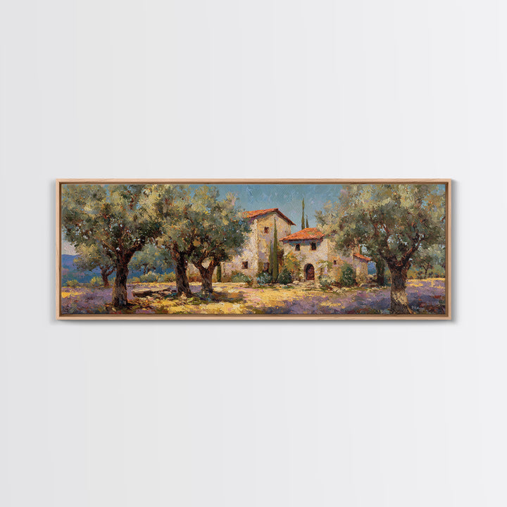 Sunlit Provence Olive Grove Canvas Print, French Country Art, Botanical Prints, Farmhouse Decor, Country, Digital Download Art, FCA-3x1-93