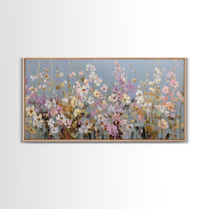 Wildflower Meadow in Loose Impressionist Paint Canvas Print, Floral Art, Modern Southern Floral Art, Living Room Decor, Bloom, FLO-2x1-71