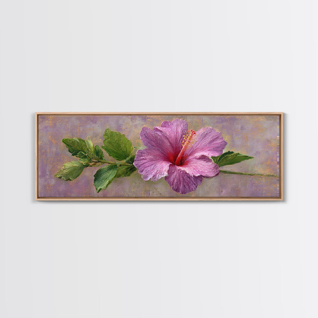 Hibiscus Flower with Tropical Brightness Canvas Print, Floral Art, Neutral Tone Abstract Floral Art, Living Room Decor, Bloom, FLO-3x1-11