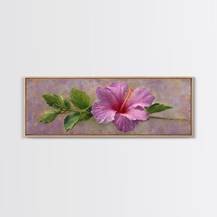 Hibiscus Flower with Tropical Brightness Canvas Print, Floral Art, Neutral Tone Abstract Floral Art, Living Room Decor, Bloom, FLO-3x1-11