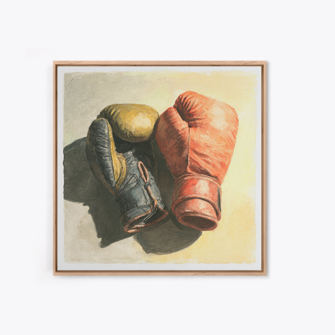 Boxing Gloves Still Life Framed Canvas Print, Fitness Studio Art, Gym Poster, Gym Decor, Fine Art, Motion, Modern Decor, FSA-1x1-29