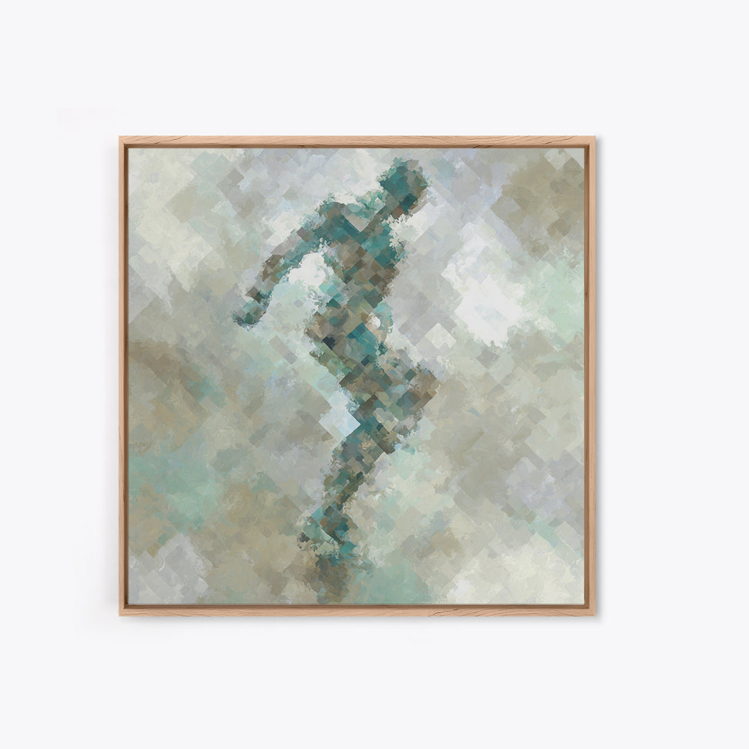 Abstract Human Figure Framed Canvas Print, Fitness Studio Art, Gym Poster, Gym Decor, Oil Painting, Motion, Modern Decor, FSA-1x1-74