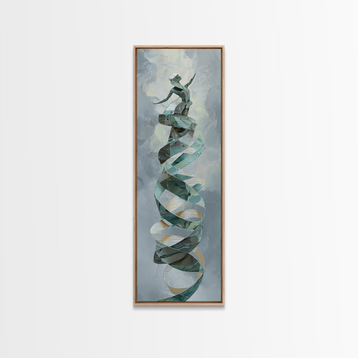 Gymnast Ribbon Forming a Spiral Composition Canvas Print, Fitness Studio Art, Printable Art, Gym Decor, Fine Art, Motion, FSA-1x3-11