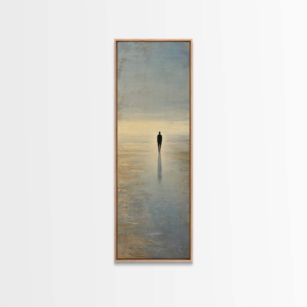 Runner Silhouette Breaking Through Morning Mist Canvas Print, Fitness Studio Art, Anatomy Poster, Gym Decor, Fine Art, Motion, FSA-1x3-13