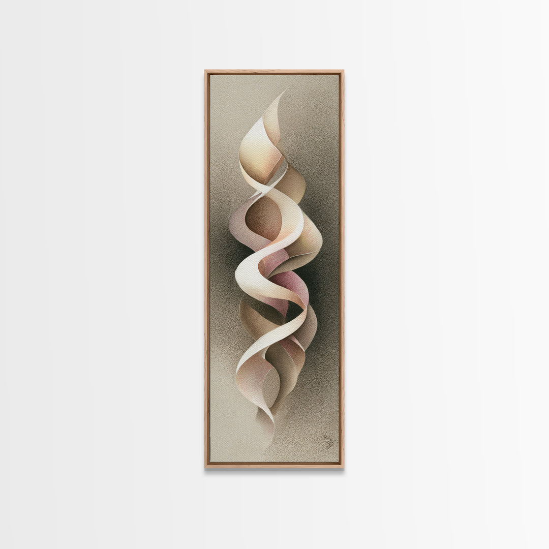 Gymnast Ribbon Forming a Spiral Composition Canvas Print, Fitness Studio Art, Pelvic Floor Art, Gym Decor, Fine Art, Motion, FSA-1x3-35