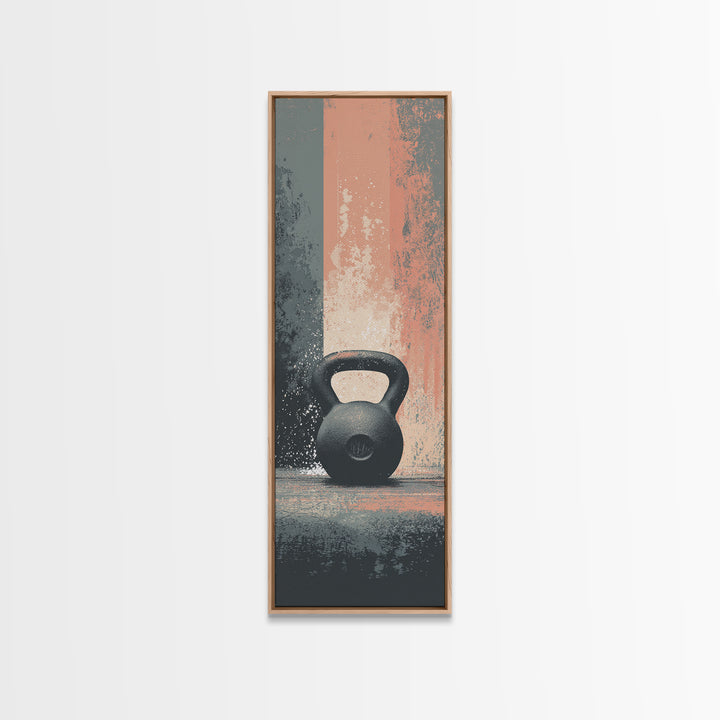Kettlebell and Chalk Dust Canvas Print, Fitness Studio Art, Home Gym Sign, Gym Decor, Fine Art, Motion, Motivational Canvas, FSA-1x3-42