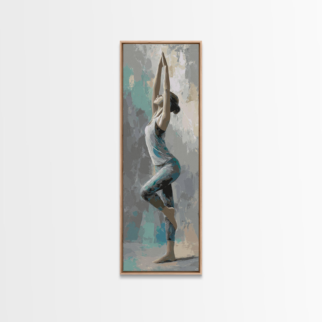 Yoga Warrior Pose Canvas Print, Fitness Studio Art, Wall Decor, Gym Decor, Fine Art, Motion, Contemporary Art, Wall Art, FSA-1x3-43