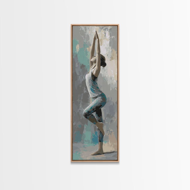 Yoga Warrior Pose Canvas Print, Fitness Studio Art, Wall Decor, Gym Decor, Fine Art, Motion, Contemporary Art, Wall Art, FSA-1x3-43