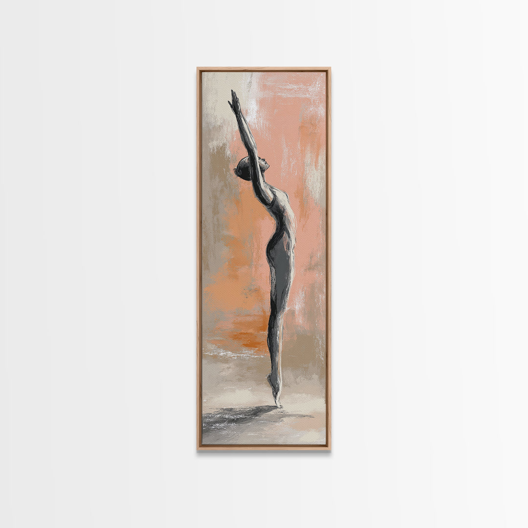 Yoga Warrior Pose Canvas Print, Fitness Studio Art, Minimalist Decor, Gym Decor, Fine Art, Motion, Modern Wall Decor, FSA-1x3-67