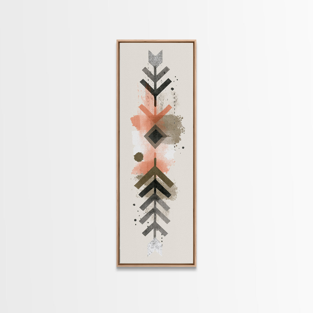 Minimal Motivational Symbol Using Arrows and Shapes Canvas Print, Fitness Studio Art, Fine Art Print, Gym Decor, Motion, FSA-1x3-73