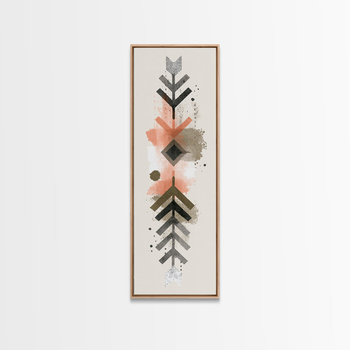 Minimal Motivational Symbol Using Arrows and Shapes Canvas Print, Fitness Studio Art, Fine Art Print, Gym Decor, Motion, FSA-1x3-73