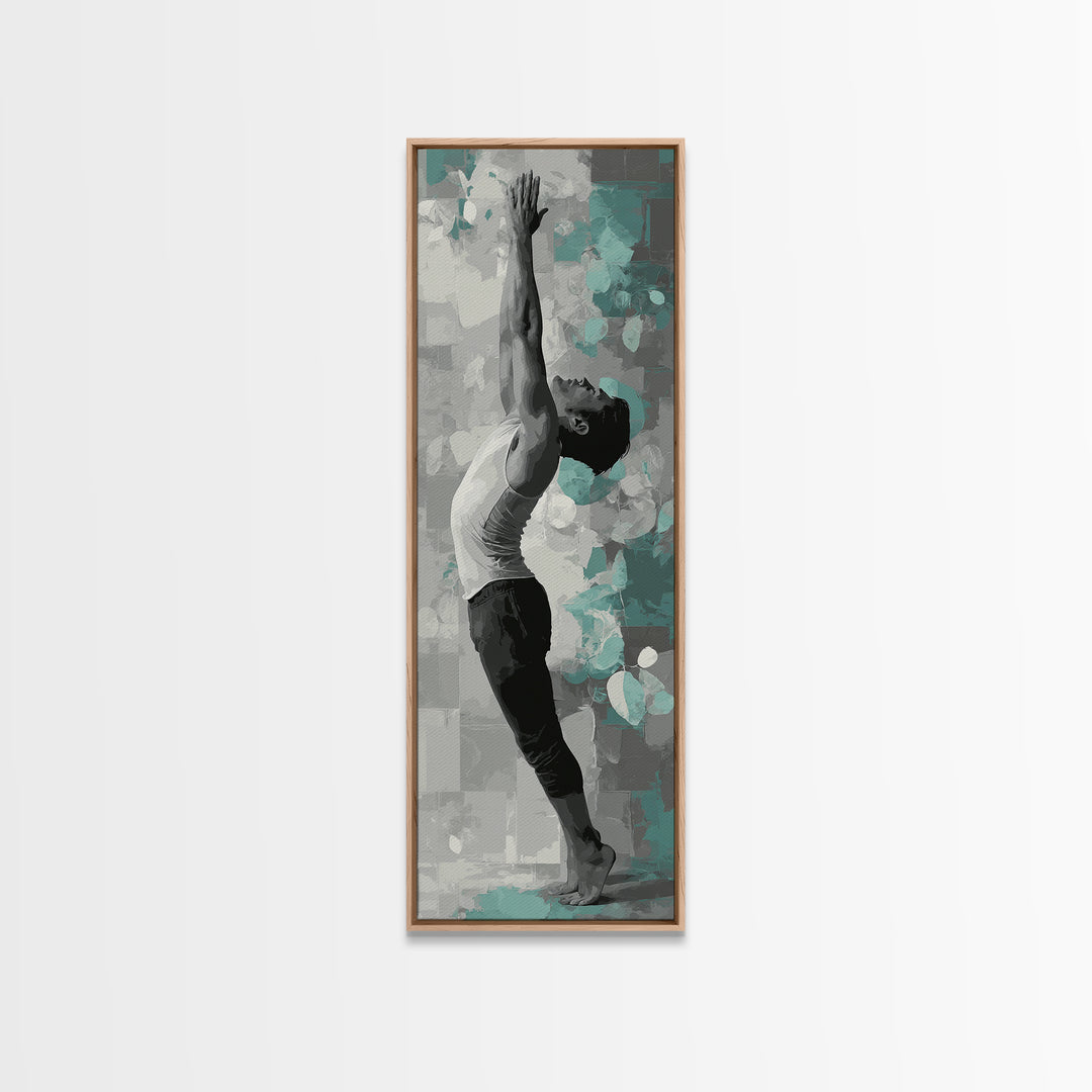 Sprinter Start Position Framed Canvas Print, Fitness Studio Art, Dancing Wall Art, Gym Decor, Fine Art, Motion, Gallery Decor, FSA-1x3-74