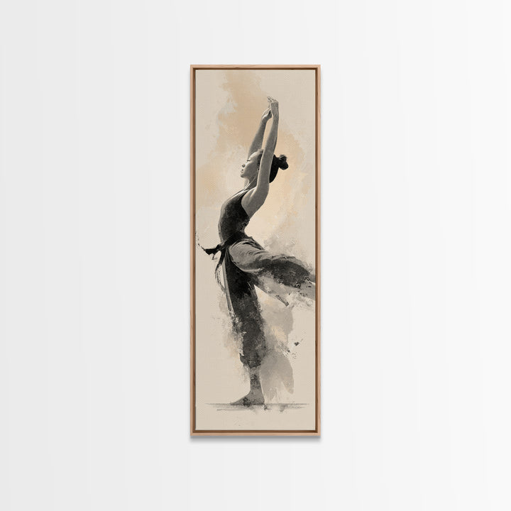 Martial Artist Pose Framed Canvas Print, Fitness Studio Art, Room Decor, Gym Decor, Fine Art, Motion, Motivational Poster, FSA-1x3-79