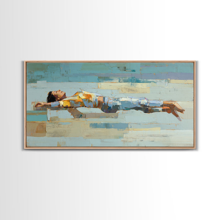 Cycling Figure in Bold Speed Lines Framed Canvas Print, Fitness Studio Art, Dancing Wall Art, Gym Decor, Fine Art, Motion, FSA-2x1-100
