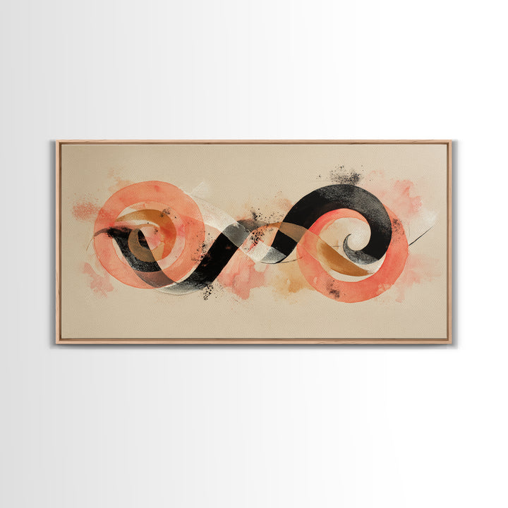 Gymnast Ribbon Forming a Spiral Composition Framed Canvas Print, Fitness Studio Art, Gym Poster, Gym Decor, Fine Art, Motion, FSA-2x1-19