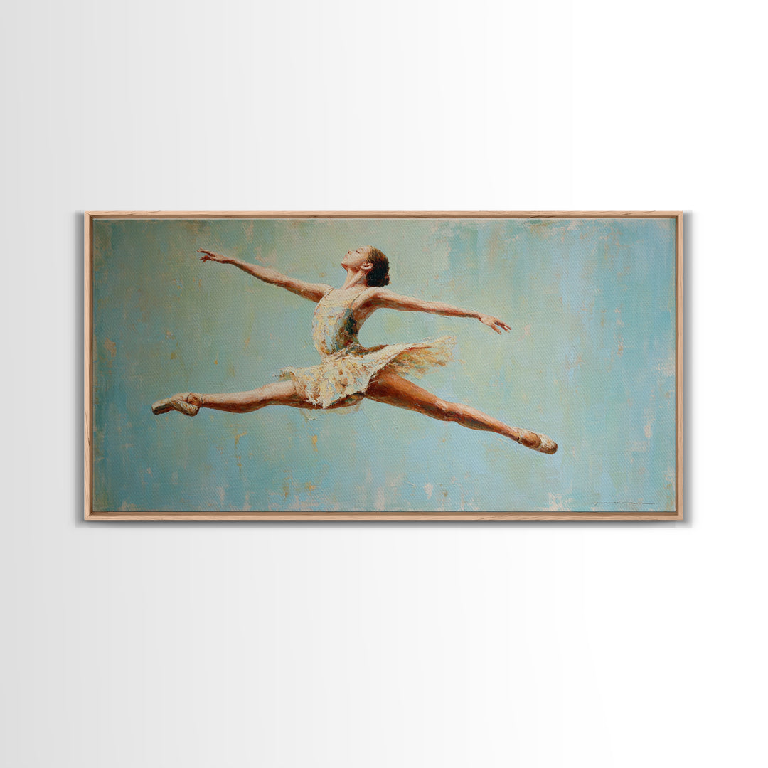 Dancer Leap with Painterly Energy Canvas Print, Fitness Studio Art, Metal Wall Art, Gym Decor, Fine Art, Motion, Home Gym Decor, FSA-2x1-31
