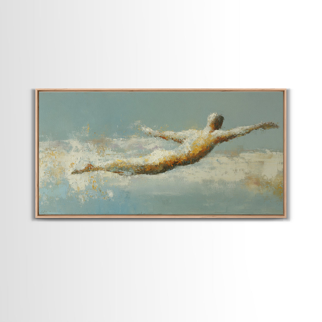 Abstract Human Figure Canvas Print, Fitness Studio Art, Luxury Decor, Gym Decor, Motion, Modern Wall Art, Motivational Poster, FSA-2x1-94