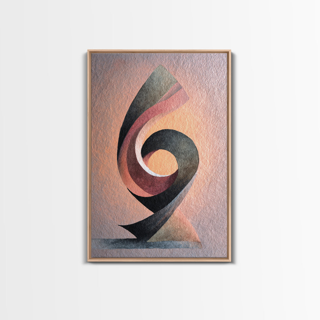 Gymnast Ribbon Forming a Spiral Composition Canvas Print, Fitness Studio Art, Pelvic Floor Art, Gym Decor, Fine Art, Motion, FSA-2x3-79