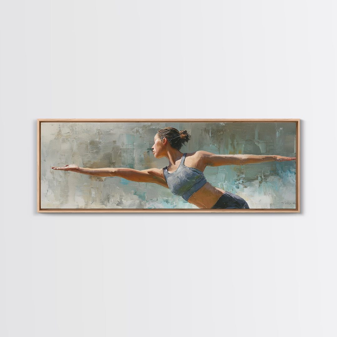 Female Athlete Stretching Canvas Print, Fitness Studio Art, Art Print, Gym Decor, Fine Art, Motion, Motivational Poster, FSA-3x1-43