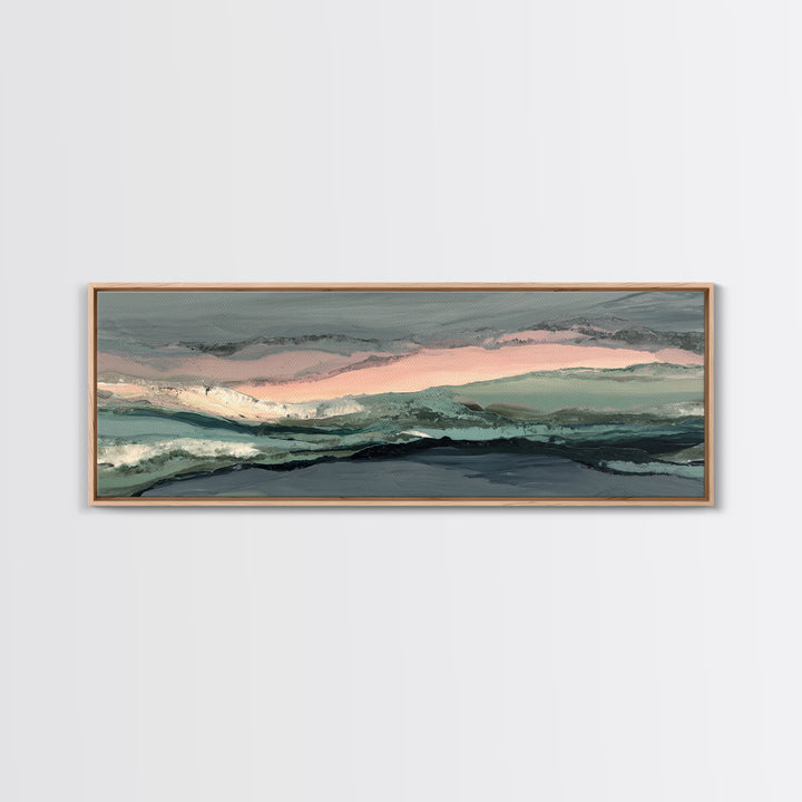 Sunrise over Mountains as Endurance Metaphor Framed Canvas Print, Fitness Studio Art, Modern Decor, Gym Decor, Fine Art, Motion, FSA-3x1-64